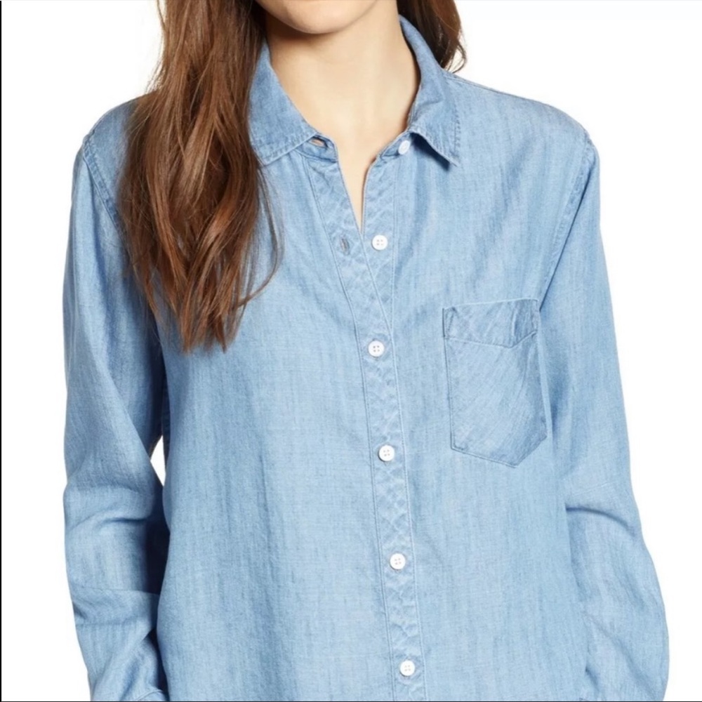 Rails Dana Raw Hem Chambray Shirt - image 3